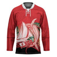 Vavau Sailing Festival Tonga Personalised Hockey Jersey Humpback Whale Sailboat Tropical Vibes LT14 Unisex Red - Polynesian Pride