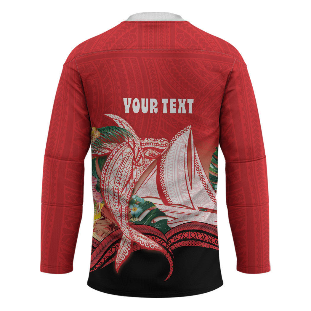 Vavau Sailing Festival Tonga Personalised Hockey Jersey Humpback Whale Sailboat Tropical Vibes LT14 - Polynesian Pride