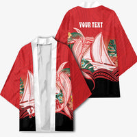 Vavau Sailing Festival Tonga Personalised Kimono Humpback Whale Sailboat Tropical Vibes LT14 - Polynesian Pride