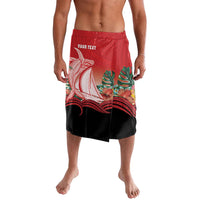 Vavau Sailing Festival Tonga Personalised Lavalava Humpback Whale Sailboat Tropical Vibes LT14 Red - Polynesian Pride