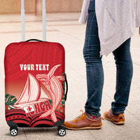Vavau Sailing Festival Tonga Personalised Luggage Cover Humpback Whale Sailboat Tropical Vibes LT14 Red - Polynesian Pride