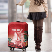 Vavau Sailing Festival Tonga Personalised Luggage Cover Humpback Whale Sailboat Tropical Vibes LT14 - Polynesian Pride