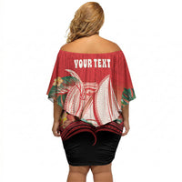 Vavau Sailing Festival Tonga Personalised Off Shoulder Short Dress Humpback Whale Sailboat Tropical Vibes LT14 - Polynesian Pride