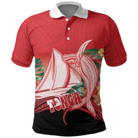 Vavau Sailing Festival Tonga Personalised Polo Shirt Humpback Whale Sailboat Tropical Vibes LT14 Red - Polynesian Pride
