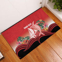 Vavau Sailing Festival Tonga Personalised Rubber Doormat Humpback Whale Sailboat Tropical Vibes LT14 - Polynesian Pride