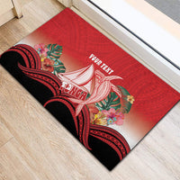Vavau Sailing Festival Tonga Personalised Rubber Doormat Humpback Whale Sailboat Tropical Vibes LT14 - Polynesian Pride
