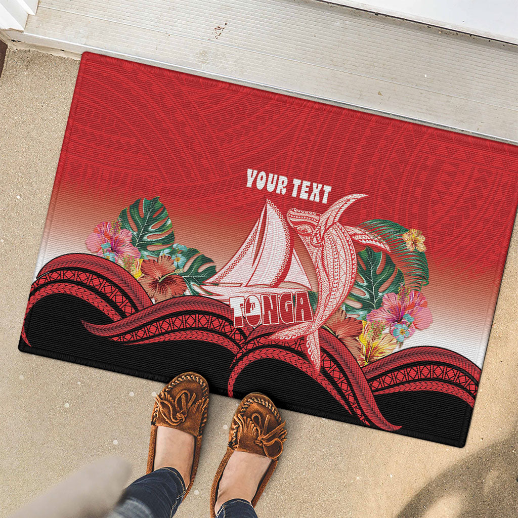 Vavau Sailing Festival Tonga Personalised Rubber Doormat Humpback Whale Sailboat Tropical Vibes LT14 - Polynesian Pride