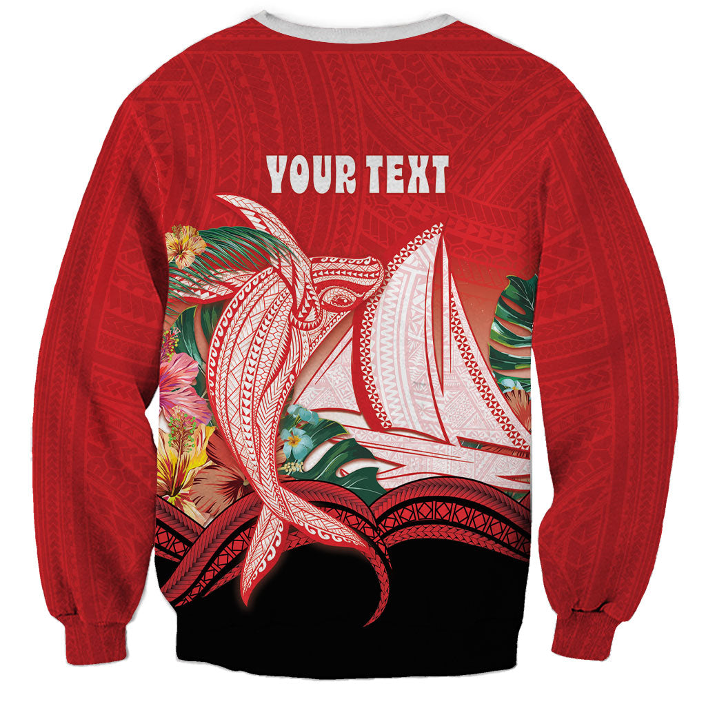 Vavau Sailing Festival Tonga Personalised Sweatshirt Humpback Whale Sailboat Tropical Vibes LT14 - Polynesian Pride