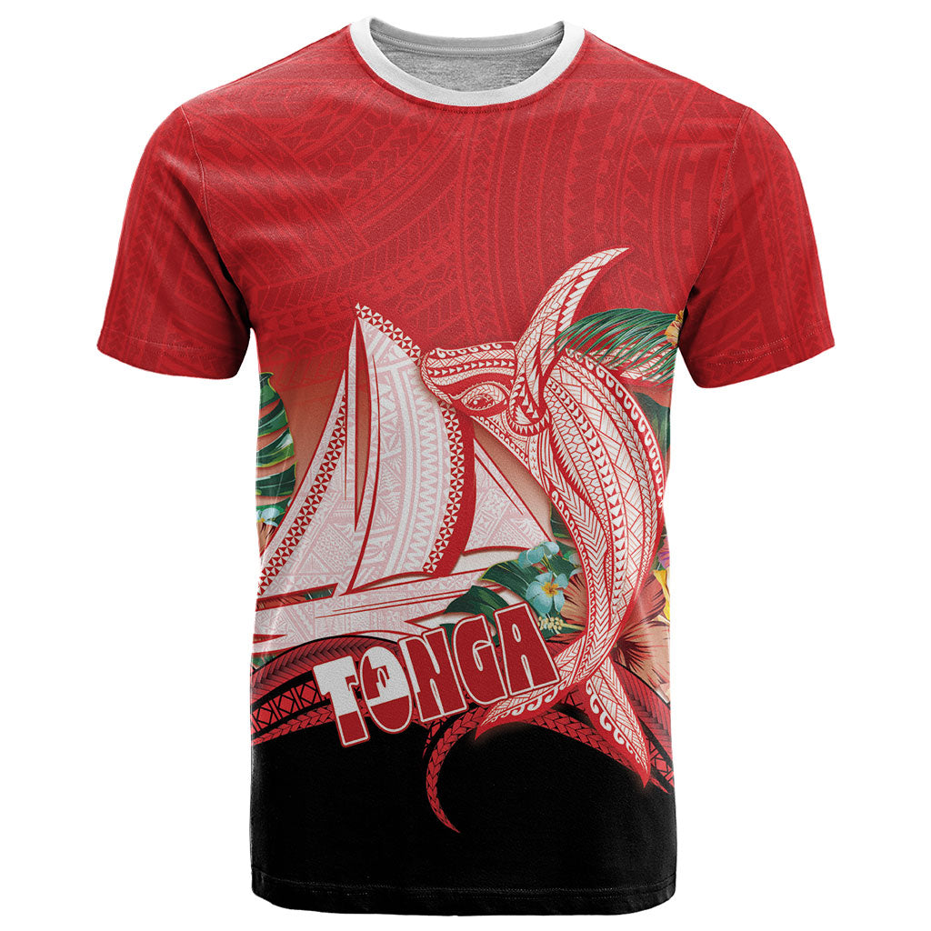 Vavau Sailing Festival Tonga Personalised T Shirt Humpback Whale Sailboat Tropical Vibes LT14 Red - Polynesian Pride