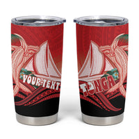 Vavau Sailing Festival Tonga Personalised Tumbler Cup Humpback Whale Sailboat Tropical Vibes LT14 Red - Polynesian Pride