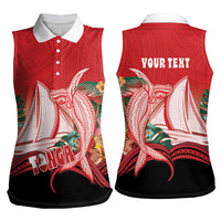 Vavau Sailing Festival Tonga Personalised Women Sleeveless Polo Shirt Humpback Whale Sailboat Tropical Vibes LT14 - Polynesian Pride