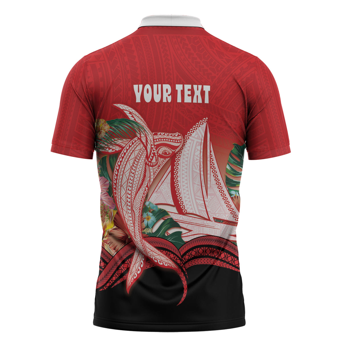 Vavau Sailing Festival Tonga Personalised Zipper Polo Shirt Humpback Whale Sailboat Tropical Vibes LT14 - Polynesian Pride