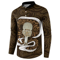 Gold New Zealand Eel Button Sweatshirt Aotearoa Maori Tuna With Kotiate Weapon LT14 - Polynesian Pride