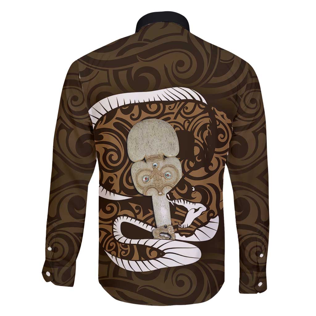 Gold New Zealand Eel Family Matching Short Sleeve Bodycon Dress and Hawaiian Shirt Aotearoa Maori Tuna With Kotiate Weapon