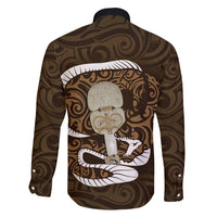 Gold New Zealand Eel Family Matching Short Sleeve Bodycon Dress and Hawaiian Shirt Aotearoa Maori Tuna With Kotiate Weapon