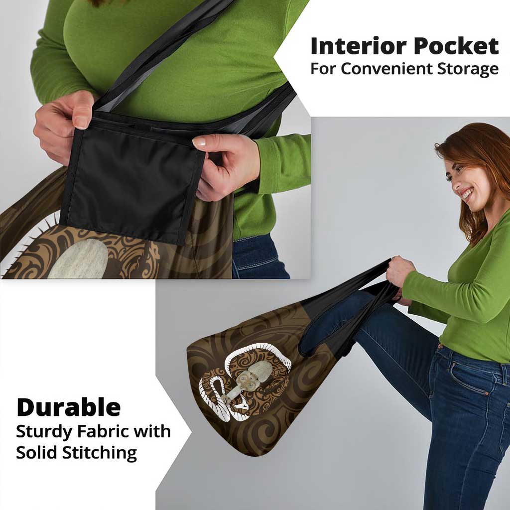 Gold New Zealand Eel Grocery Bag Aotearoa Maori Tuna With Kotiate Weapon