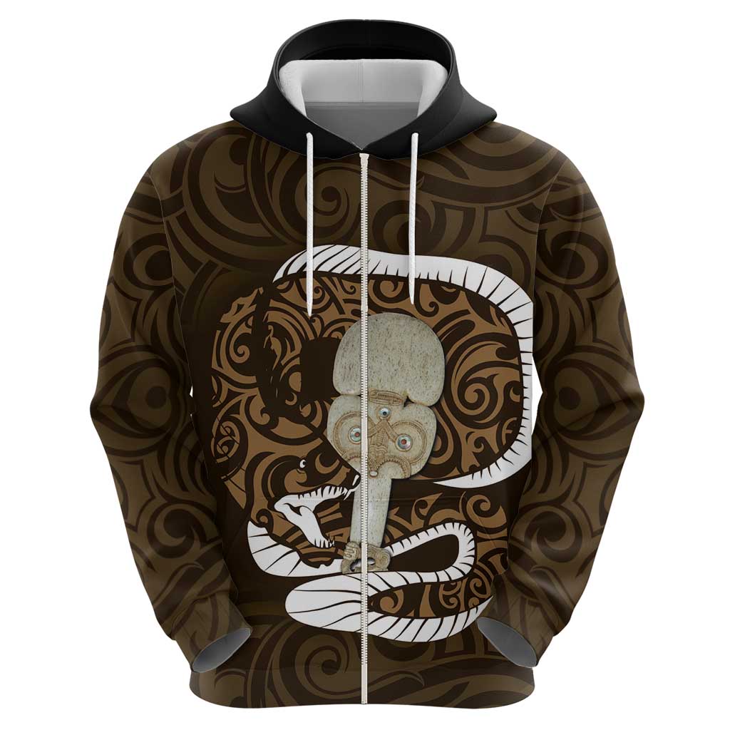 Gold New Zealand Eel Hoodie Aotearoa Maori Tuna With Kotiate Weapon