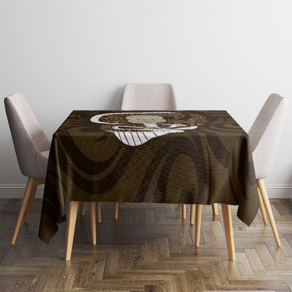Gold New Zealand Eel Tablecloth Aotearoa Maori Tuna With Kotiate Weapon