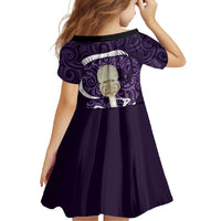 Purple New Zealand Eel Family Matching Long Sleeve Bodycon Dress and Hawaiian Shirt Aotearoa Maori Tuna With Kotiate Weapon LT14 - Polynesian Pride
