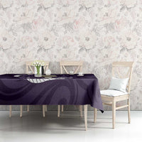 Purple New Zealand Eel Tablecloth Aotearoa Maori Tuna With Kotiate Weapon