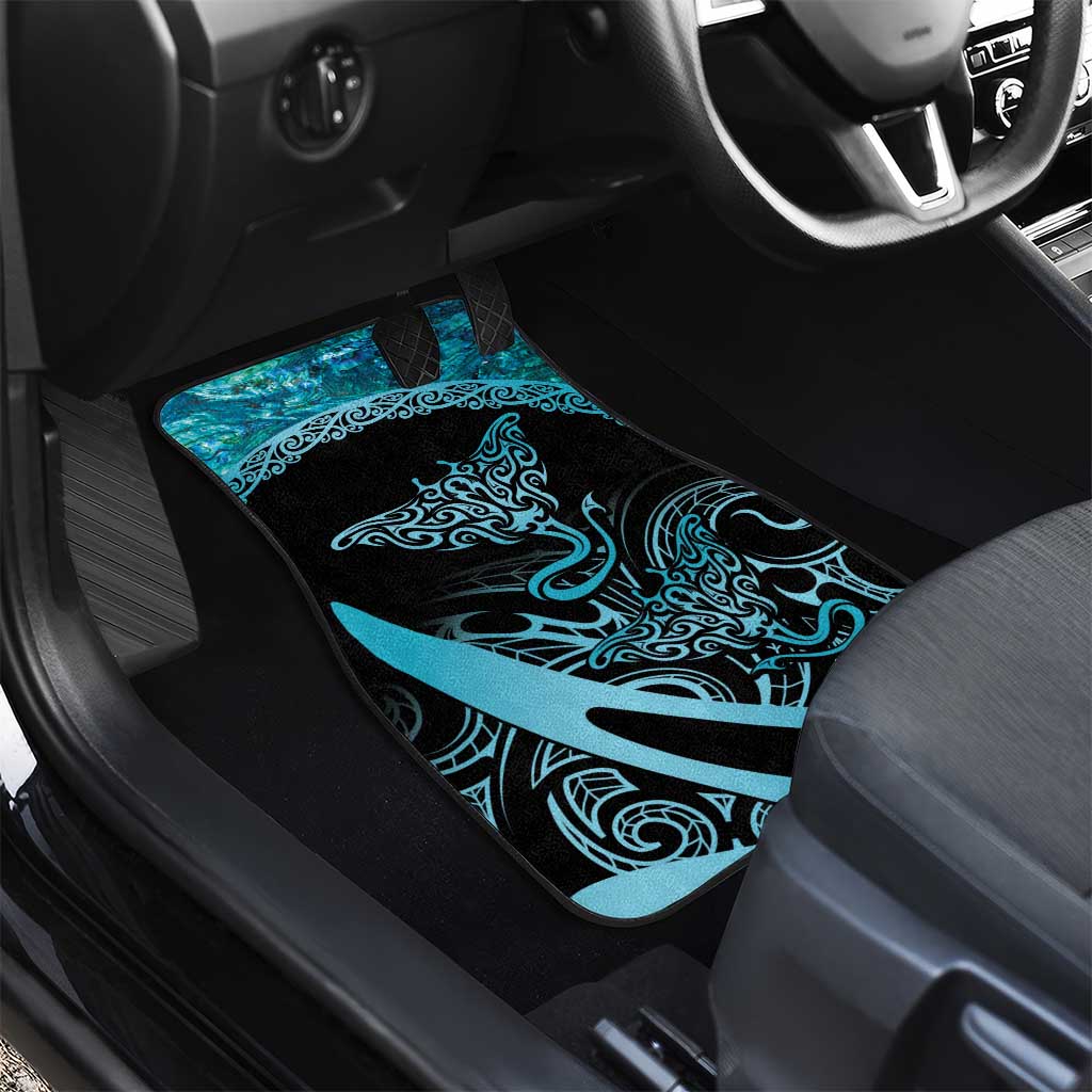New Zealand Stingray Car Mats Aotearoa Whai With Maori Paua Shell
