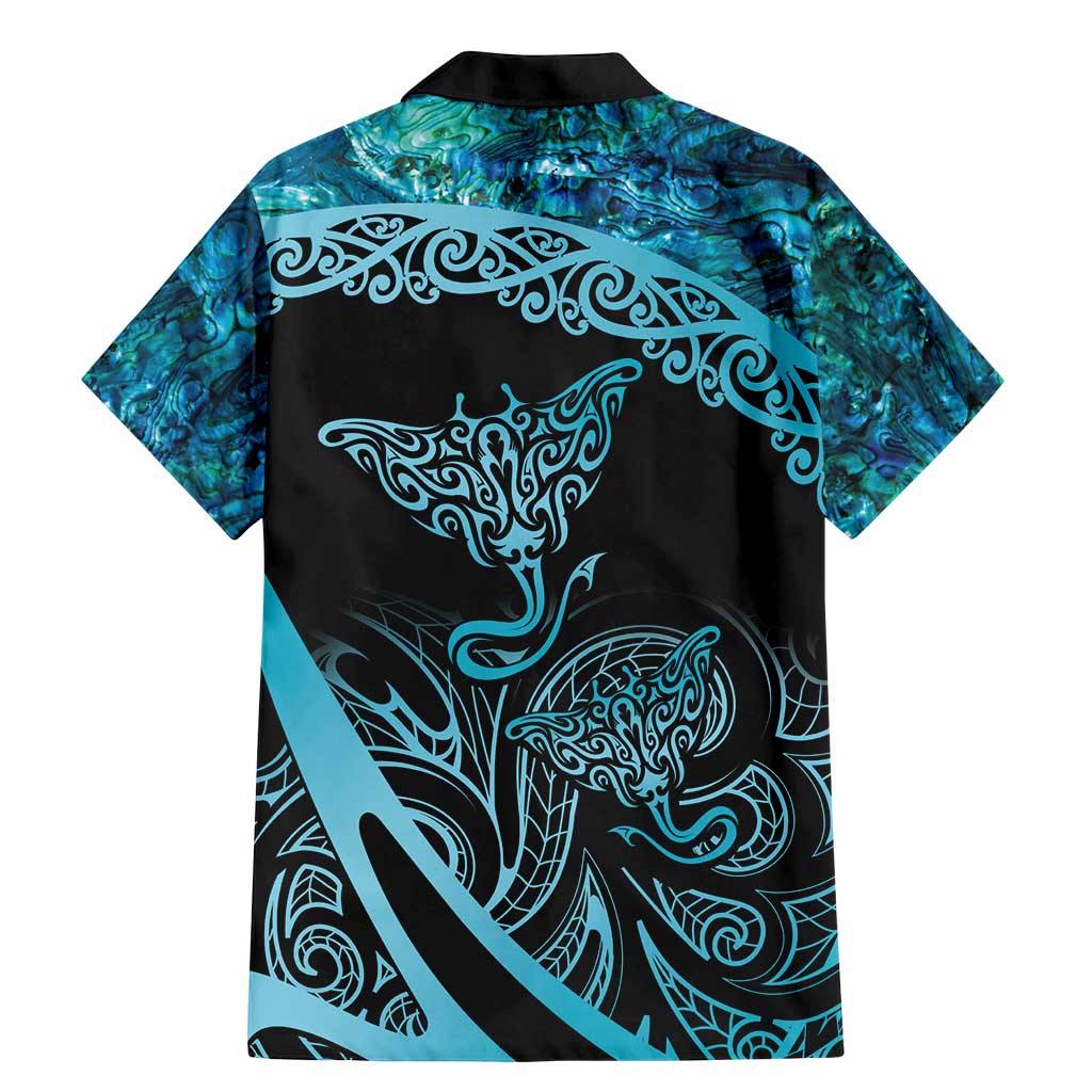 New Zealand Stingray Family Matching Mermaid Dress and Hawaiian Shirt Aotearoa Whai With Maori Paua Shell