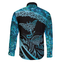 New Zealand Stingray Family Matching Mermaid Dress and Hawaiian Shirt Aotearoa Whai With Maori Paua Shell
