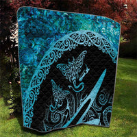 New Zealand Stingray Quilt Aotearoa Whai With Maori Paua Shell LT14 - Polynesian Pride