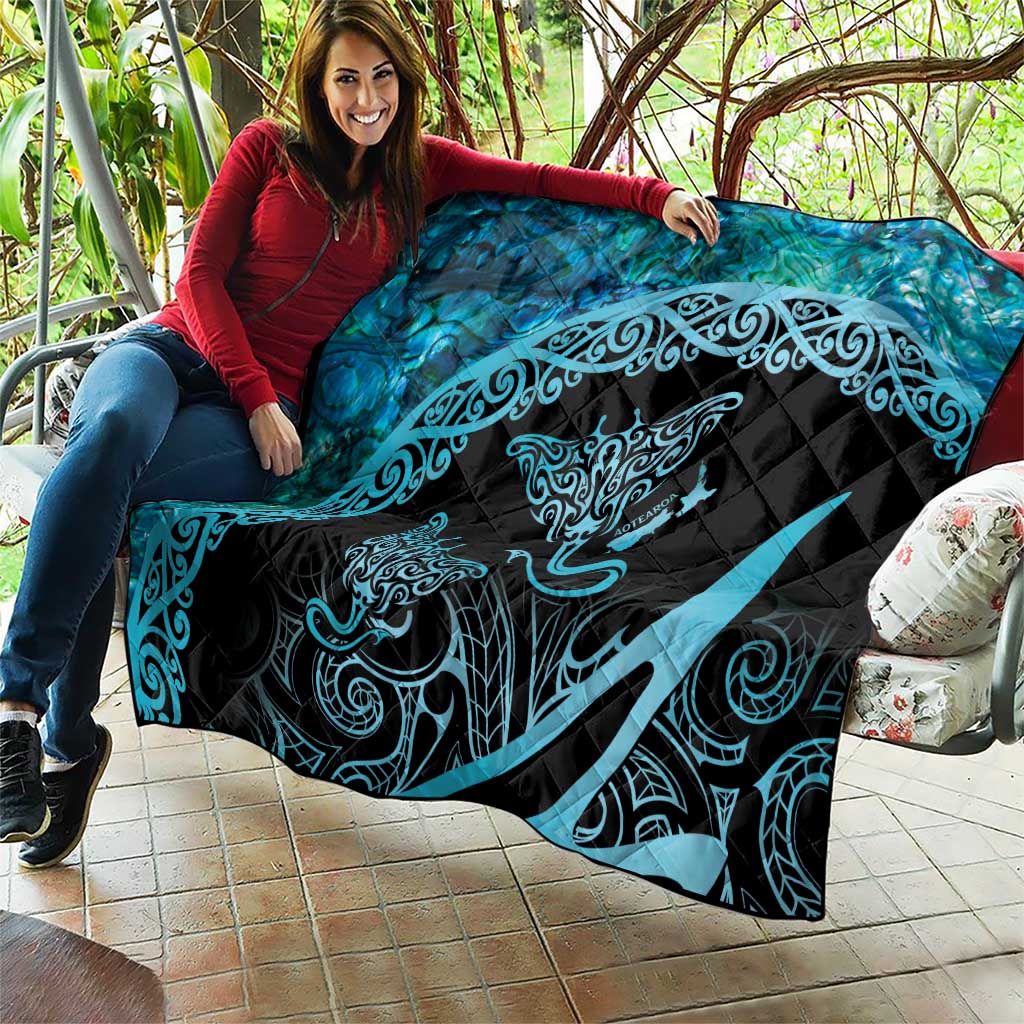 New Zealand Stingray Quilt Aotearoa Whai With Maori Paua Shell LT14 - Polynesian Pride