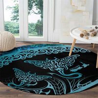 New Zealand Stingray Round Carpet Aotearoa Whai With Maori Paua Shell LT14 - Polynesian Pride