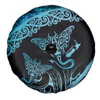 New Zealand Stingray Spare Tire Cover Aotearoa Whai With Maori Paua Shell LT14 - Polynesian Pride