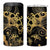 Black And Gold Aotearoa Whai Can Cooler Tumbler NZ Stingrays Maori Curves Style