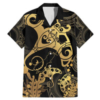 Black And Gold Aotearoa Whai Family Matching Mermaid Dress and Hawaiian Shirt NZ Stingrays Maori Curves Style