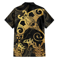 Black And Gold Aotearoa Whai Family Matching Tank Maxi Dress and Hawaiian Shirt NZ Stingrays Maori Curves Style LT14 - Polynesian Pride
