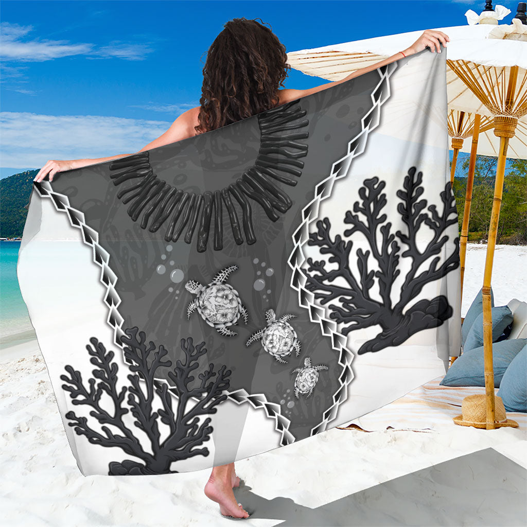 Black Coral Hawaii Sarong Ekaha Ku Moana Honu Sea Turtle LT14 One Size 44 x 66 inches Gray - Polynesian Pride
