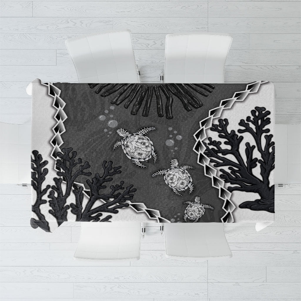 Black Coral Hawaii Tablecloth Ekaha Ku Moana Honu Sea Turtle