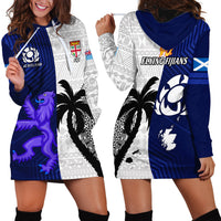 Fiji And Scotland Rugby Hoodie Dress Fijian Tapa Pattern With Thistle LT14 - Polynesian Pride
