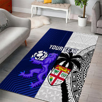Custom Fiji And Scotland Rugby Area Rug Fijian Tapa Pattern With Thistle LT14 - Polynesian Pride