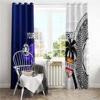 Custom Fiji And Scotland Rugby Window Curtain Fijian Tapa Pattern With Thistle LT14 - Polynesian Pride