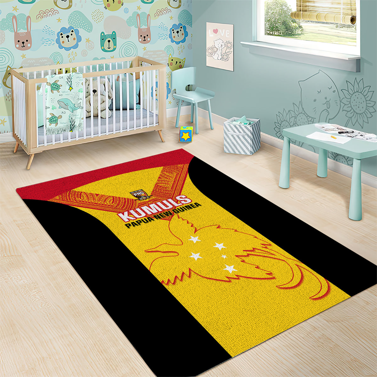 Custom Papua New Guinea Rubgby Area Rug Pacific 2023 Go PNG Kumuls LT14 - Polynesian Pride