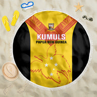 Papua New Guinea Rubgby Beach Blanket Pacific 2023 Go PNG Kumuls LT14 One Size 150cm Yellow - Wonder Print Shop