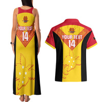 Custom Papua New Guinea Rubgby Couples Matching Tank Maxi Dress and Hawaiian Shirt Pacific 2023 Go PNG Kumuls LT14 - Polynesian Pride