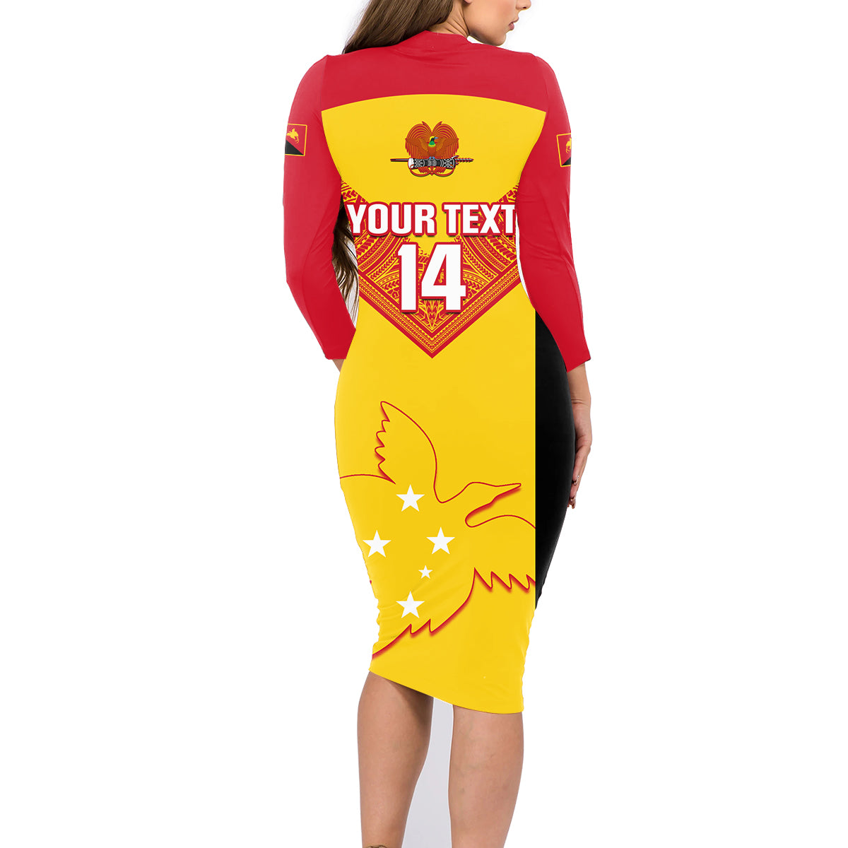 Custom Papua New Guinea Rubgby Family Matching Long Sleeve Bodycon Dress and Hawaiian Shirt Pacific 2023 Go PNG Kumuls LT14 - Polynesian Pride