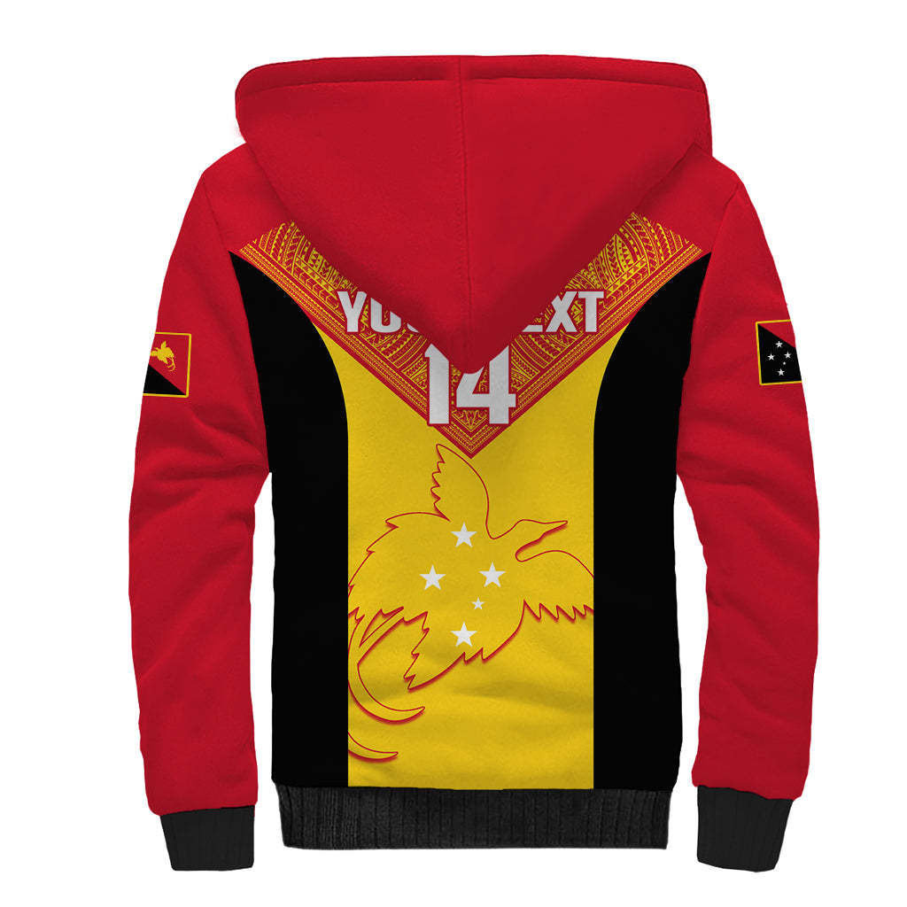 Custom Papua New Guinea Rubgby Sherpa Hoodie Pacific 2023 Go PNG Kumuls LT14 - Polynesian Pride