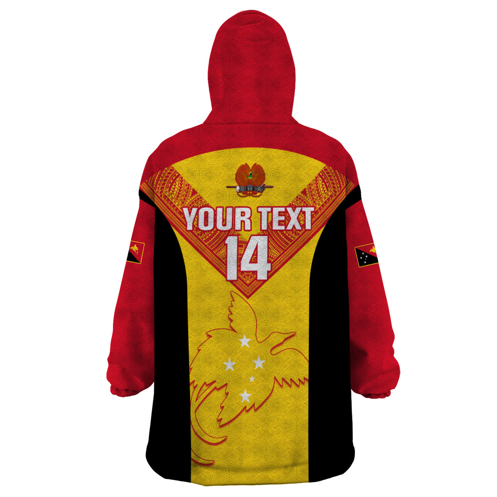 Custom Papua New Guinea Rubgby Wearable Blanket Hoodie Pacific 2023 Go PNG Kumuls LT14 - Polynesian Pride