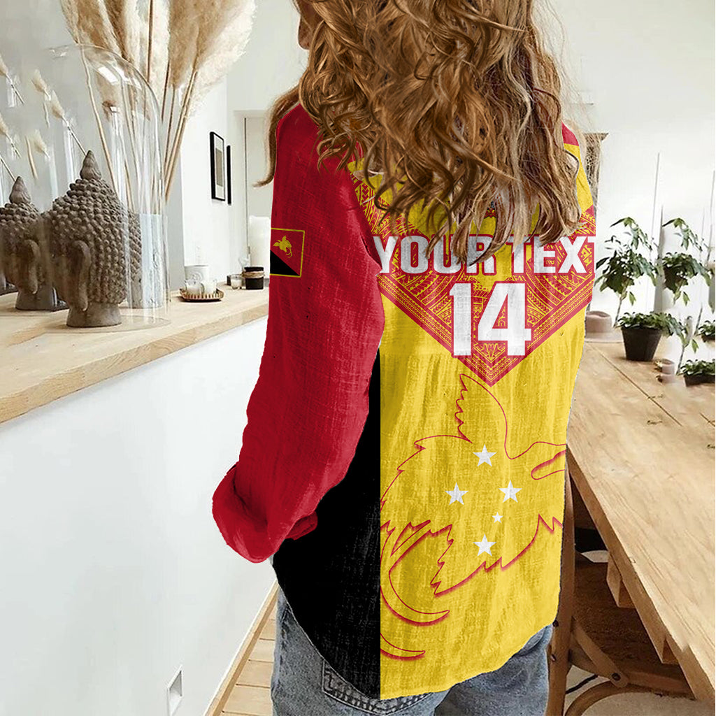 Custom Papua New Guinea Rubgby Women Casual Shirt Pacific 2023 Go PNG Kumuls LT14 - Polynesian Pride