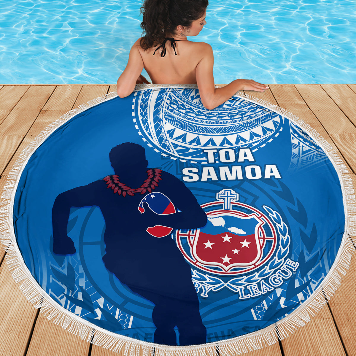 Samoa Rugby Beach Blanket Pacific 2023 Go Toa Samoa LT14 - Wonder Print Shop