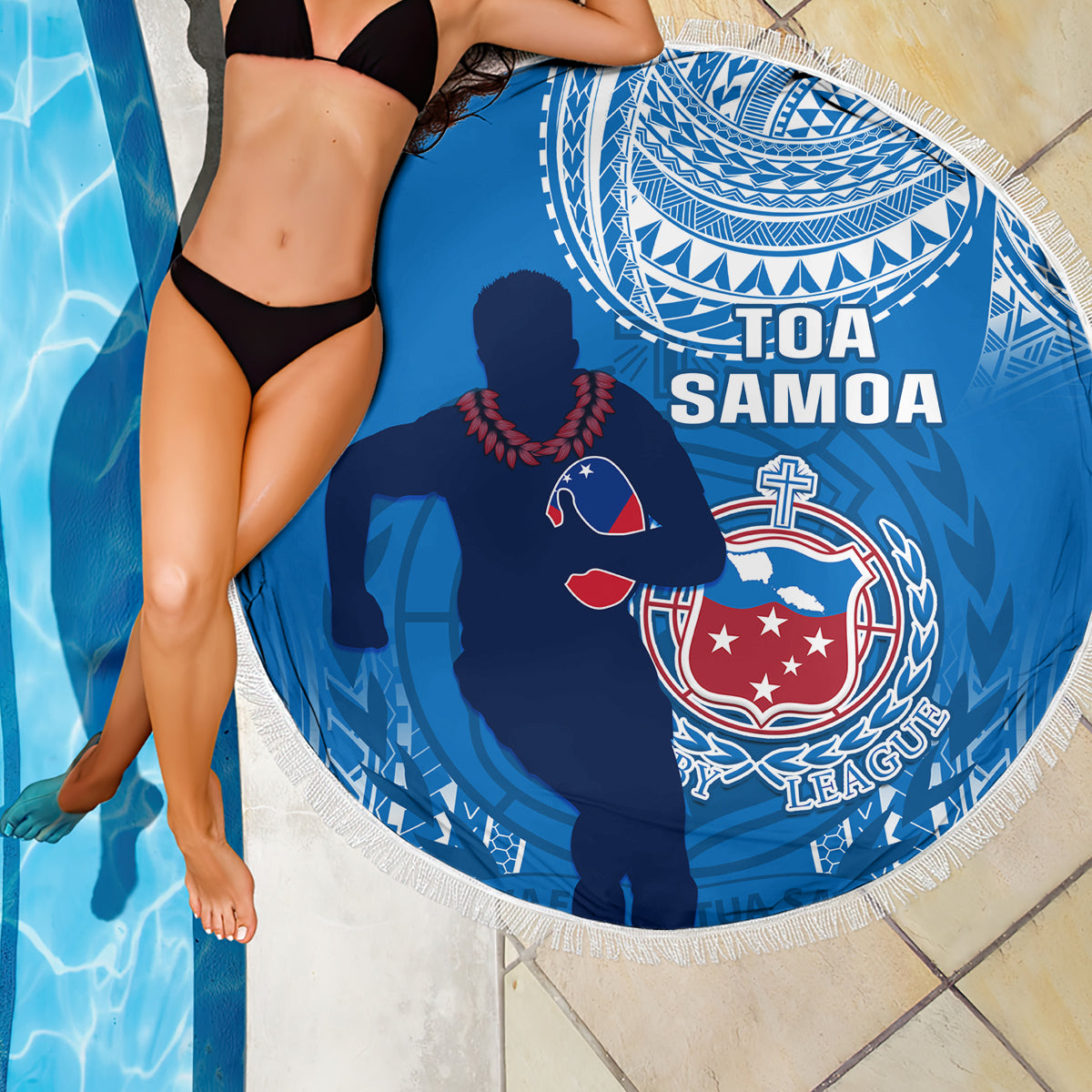 Samoa Rugby Beach Blanket Pacific 2023 Go Toa Samoa LT14 - Wonder Print Shop