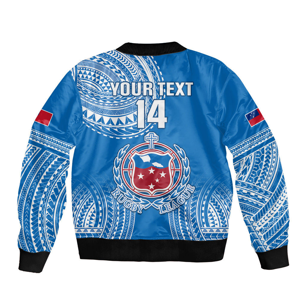 Custom Samoa Rugby Bomber Jacket Pacific 2023 Go Toa Samoa LT14 - Polynesian Pride