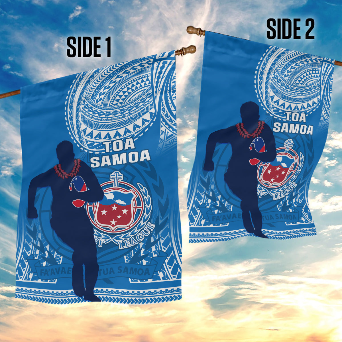Samoa Rugby Garden Flag Pacific 2023 Go Toa Samoa LT14 - Polynesian Pride